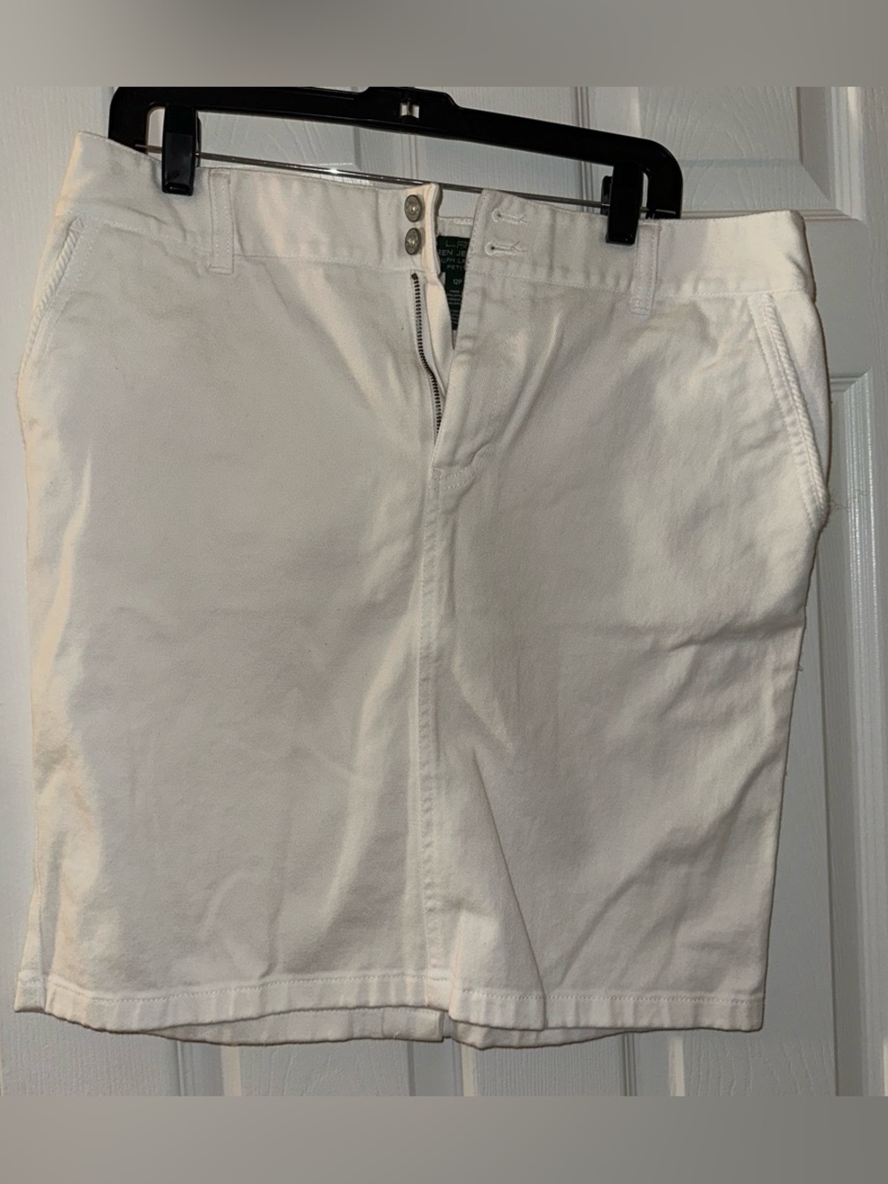 Women's Ralph Lauren White denim midi skirt